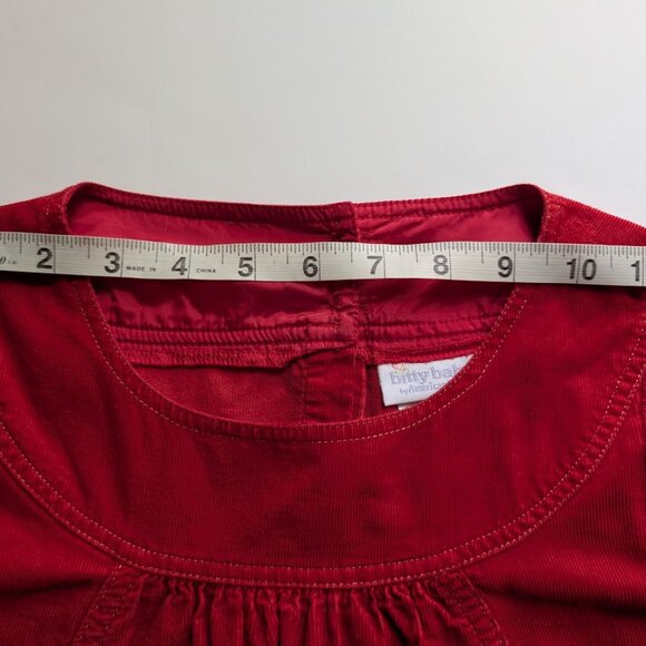 Bitty Baby by American Girl Fall Flowers Red Corduroy Girls Dress 7Y - Picture 10 of 12